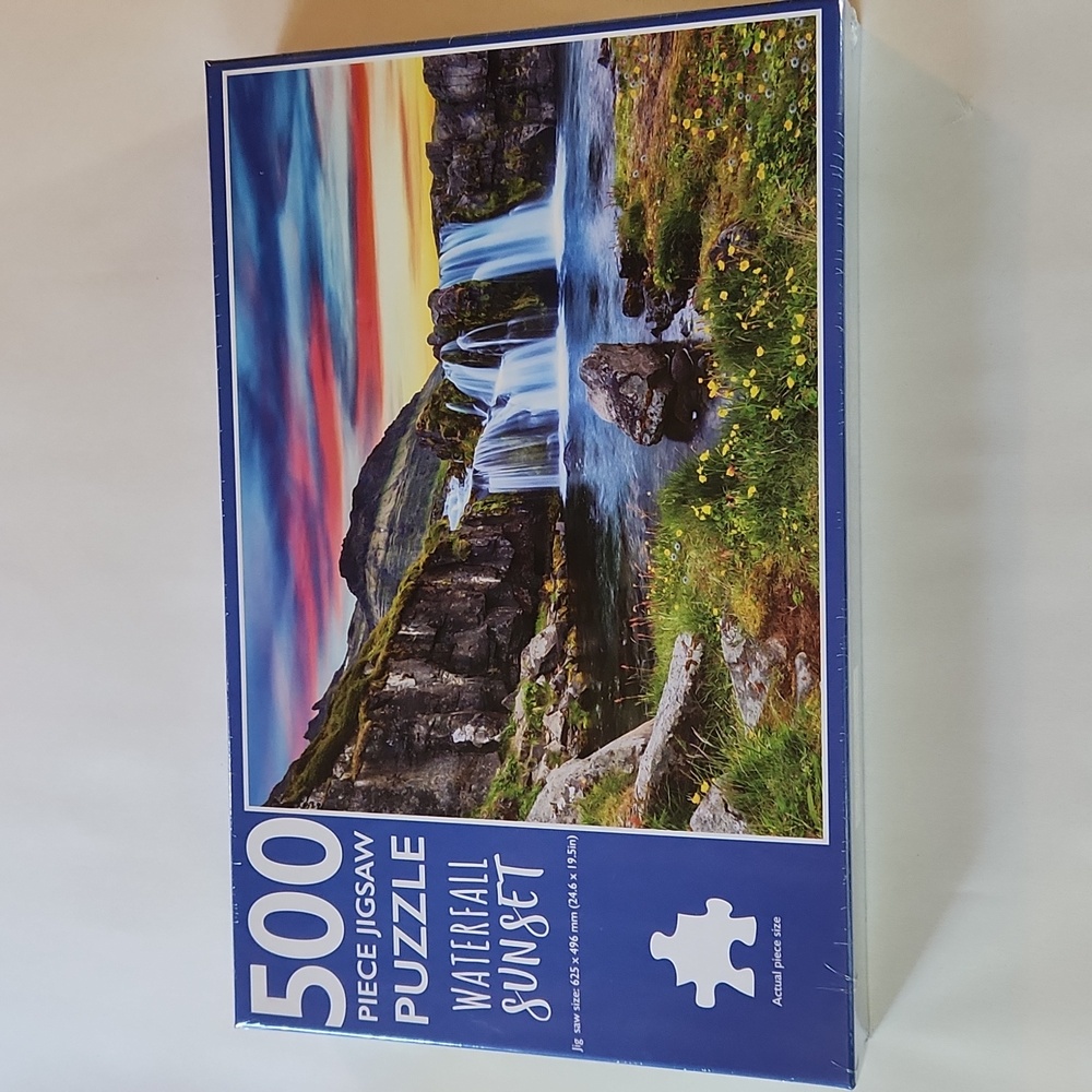 Waterfall Sunset 500 Piece Puzzle NWT
